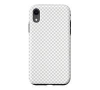 Design Graphique Transparence Grille Gris Blanc à Carreaux Coque pour iPhone XR