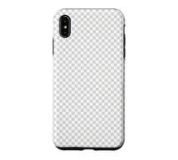 Design Graphique Transparence Grille Gris Blanc à Carreaux Coque pour iPhone XS Max