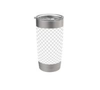 Design graphique Transparence Grille Gris Blanc à carreaux Gobelet isotherme en acier inoxydable double paroi