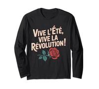 Design graphique Vive l'Été Vive la Révolution Rose Manche Longue
