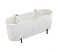 Design grille flexible dans boîte de rangement de maquillage pour différentes tailles d'accessoires de beauté (blanc)