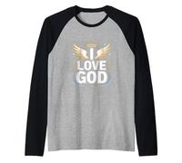 Design Halo Divin « I Love God Angelic Wings » Manche Raglan
