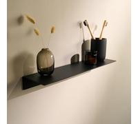 Design Hambourg Étagère adhésive | 42 cm | Noir | sans perçage | Étagère auto-adhésive pour salle de bain et cuisine | Métal thermolaqué | Design moderne | Sans perçage