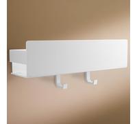 Design Hambourg Étagère de Douche Sans Perçage I Étagère Rangement Salle de Bain I Support Douche I Porte Shampoing et Organisateur I Étagère Murale Adhésive I 2 Crochets | Blanc Mat | 30 cm