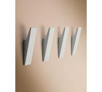 Design Hambourg patère en aluminium avec fixation cachée | Crochet mural moderne pour vestes, serviettes, vêtements | Montage mural crochet design minimaliste | Blanc Mat | lot de 4