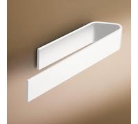 Design Hambourg Porte Serviette Salle de Bain sans Perçage | Porte-Serviette Auto-Adhésif | Porte Serviettes Murale À Coller | 22cm | Design Moderne Blanc Mat