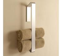 Design Hambourg | Porte-Serviettes sans perçage Salle de Bain | Support adhésif Mural pour Serviette invités | Porte torchon Cuisine | Design Moderne et Minimaliste | Gris argenté