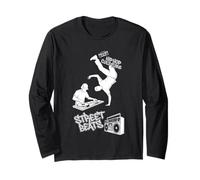 Design Hip Hop Noir et Blanc Old School Jams Manche Longue