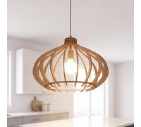 Design Holzleuchte Ø54cm E27 100W Pendelleuchte pour Salon Salle à Manger Salle