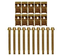 Design House 110684 Lot de 10 clips de montage pour évier de cuisine, acier inoxydable, laiton