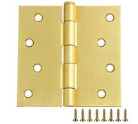 Design House 181644 Lot de 10 charnières 10,2 cm SQ en laiton satiné, 4 x 4 standard