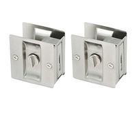 Design House 182121 Pocket Door Privacy Bed and Bath Lock 2-Pack Satin Nickel