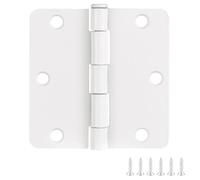 Design House 186049 Lot de 6 charnières de porte intérieures arrondies en acier laqué blanc 8,9 x 8,9 cm