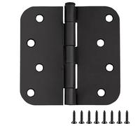 Design House 188961 Lot de 3 charnières de porte à 8 trous 10,2 x 10,2 cm Rayon 5/8" Noir mat