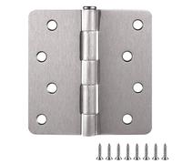 Design House 189023 Lot de 6 charnières de porte intérieures arrondies en acier à rayon de 6,35 mm - Nickel satiné - Convient aux portes standard - Design House 189023
