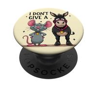 Design Humoristique avec Un âne Grincheux et Une Souris PopSockets PopGrip Adhésif