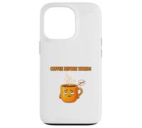 Design Humoristique « Coffee Before Words » Coque pour iPhone 13 Pro