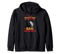 Design Humoristique de pêche Hold My Rod and Bam She's on Sweat à Capuche