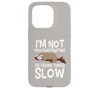 Design Humoristique « Not Procrastinating Taking Things Slow Sloth » Coque pour iPhone 15 Pro