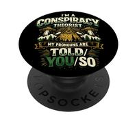 Design Humoristique pour Théoriciens du Complot PopSockets PopGrip Adhésif