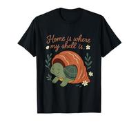 Design Humour Home is Where My Shell is Turtle Seashell T-Shirt