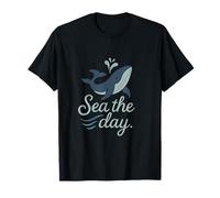 Design Humour Sea The Day Whale Breaching Ocean T-Shirt