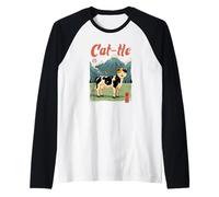 Design Hybride Amusant pour Chat et Vache Manche Raglan