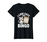 Design « I Love Cats and Bingo » T-Shirt Graphique avec Valeur