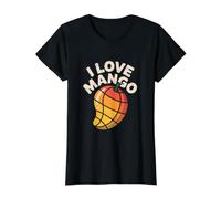 Design « I Love Mango Tropical Fruit Lover » T-Shirt Graphique avec Valeur, Femme, Noir, M