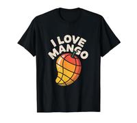 Design « I Love Mango Tropical Fruit Lover » T-Shirt Graphique avec Valeur, Homme, Noir, M