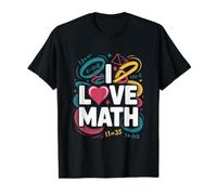 Design « I Love Math Equations » T-Shirt Graphique avec Valeur, Homme, Noir, L