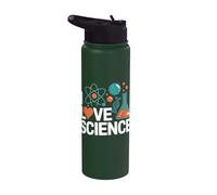 Design « I Love Science Chemistry Atoms » Stainless Steel Insulated Water Bottle