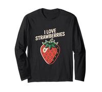Design « I Love Strawberries Fruit » Manche Longue