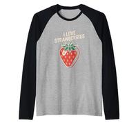 Design « I Love Strawberries Fruit » Manche Raglan