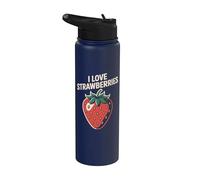 Design « I Love Strawberries Fruit » Stainless Steel Insulated Water Bottle