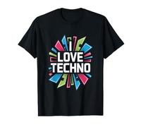 Design « I Love Techno Party Beat » T-Shirt Graphique avec Valeur