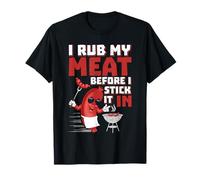 Design « I Rub My Meat Before I Stick It in » sur Le thème du Barbecue d'été T-Shirt