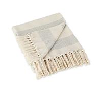 Design Imports India Couvre-lit à Chevrons pour intérieur/extérieur DII 100% Coton Camping Barbecue plages Couverture Quotidienne - 127 x 152,4 cm, Bleu Nautique