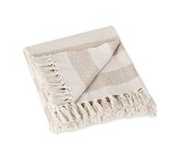 Design Imports India DII Couvre-lit à Chevrons pour intérieur/extérieur 100% Coton Camping Barbecue plages Couverture Quotidienne - 127 x 152,4 cm, Bleu Nautique