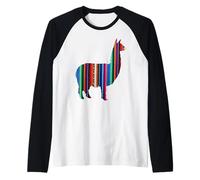 Design indigène d'Amérique du Sud Aguayo Lama Manche Raglan