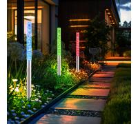 LED solaires d'extérieur, jeu de 3 lampes IP44, changement de couleur, acier inoxydable