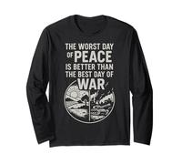 Design inspirant avec Citation « Peace Over War » Manche Longue