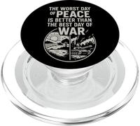 Design inspirant avec Citation « Peace Over War » PopSockets PopGrip pour MagSafe
