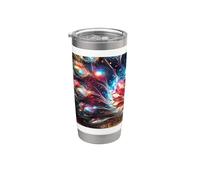 Design inspiré du paon céleste Gobelet isotherme en acier inoxydable double paroi