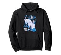 Design japonais Kanji - Loup blanc - Arbre bleu Sweat à Capuche
