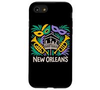 Design Jazz de la Nouvelle-Orléans et Mardi Balcony Gras Coque pour iPhone SE (2020) / 7/8