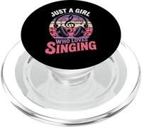 Design Just A Girl Who Loves Singing Music Lover PopSockets PopGrip pour MagSafe