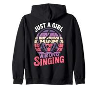 Design Just A Girl Who Loves Singing Music Lover Sweat à Capuche