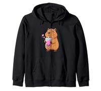 Design Kawaii de Capybara Amateur de Bubble Tea Fille Enfant Sweat à Capuche