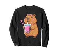Design Kawaii de Capybara Amateur de Bubble Tea Fille Enfant Sweatshirt